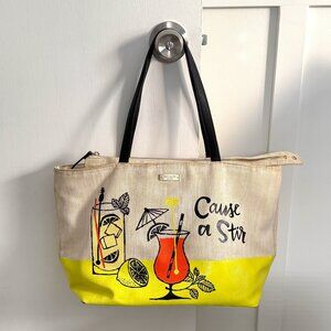 Kate Spade "Cause a Stir" Canvas Bag with Leather Handles
